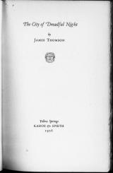 The City of Dreadful Night 