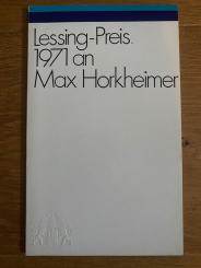 Lessing-Preis 1971 an Max Horkheimer 
