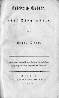 Friedrich Gedike, eine Biographie 