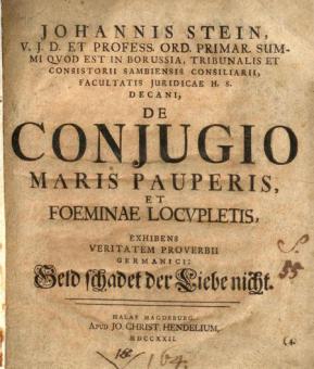 De conjugio maris pauperis 