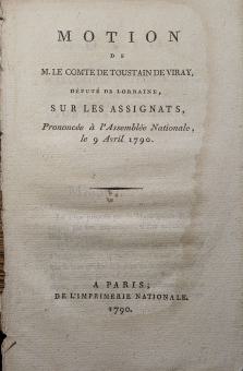 Motion sur les assignats, prononcée à l'assemblée Nationale, le 9 avril 1790 